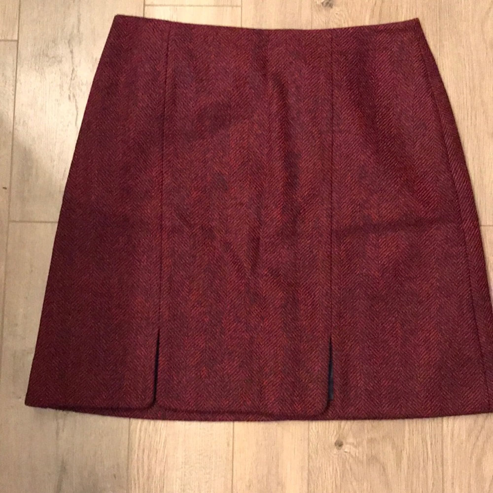 NWOT Boden tweed skirt red and blue, US 8R